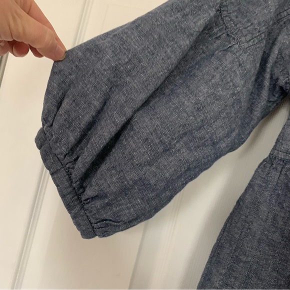 Free People Jacket Womens s Linen cotton Denim Chambray jean Oversized Balloon - Picture 5 of 9